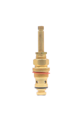 Bright brass stem with ground joint washer black bottom washer.