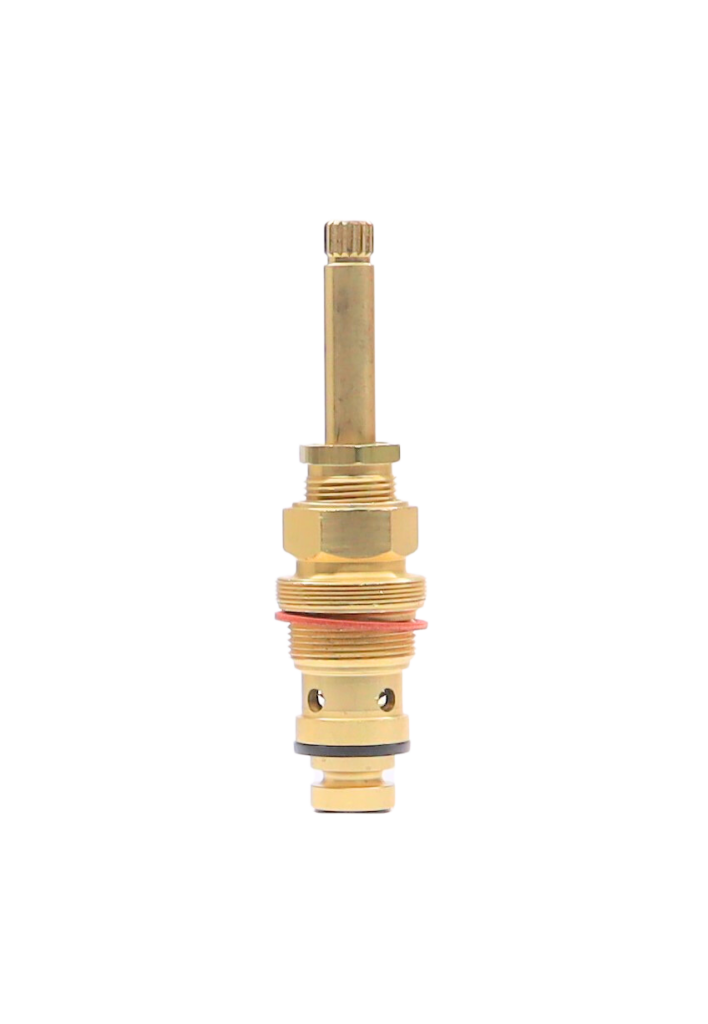 Bright brass stem with ground joint washer black bottom washer.
