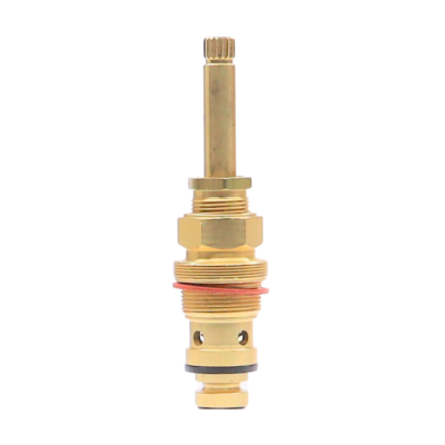 Bright brass stem with ground joint washer black bottom washer.