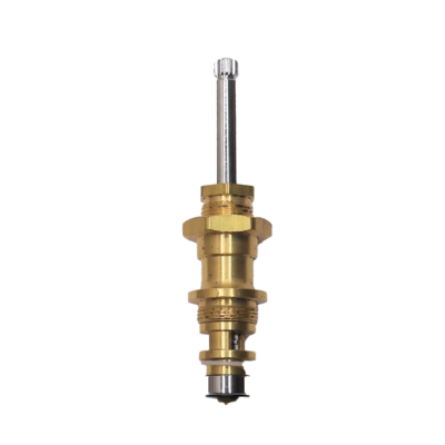 Bright brass body with polished chrome stem black rubber washer and brass screw.