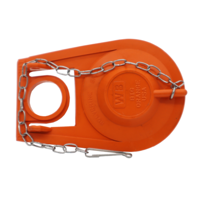 Bright orange rubber with stainless chain.