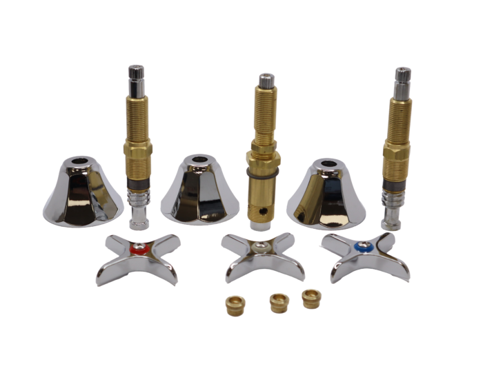 Chrome Plated 3 Handle Rebuild Kit for Speakman Kent Tub & Shower