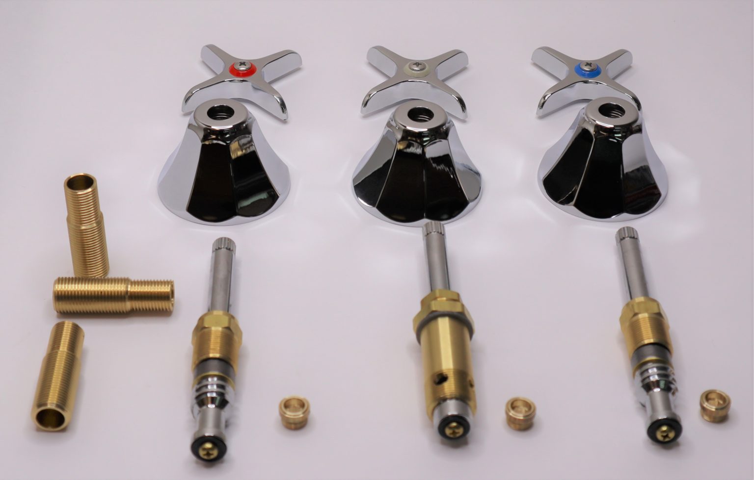 Chrome Plated 3 Handle Rebuild Kit for Speakman Kent Tub & Shower