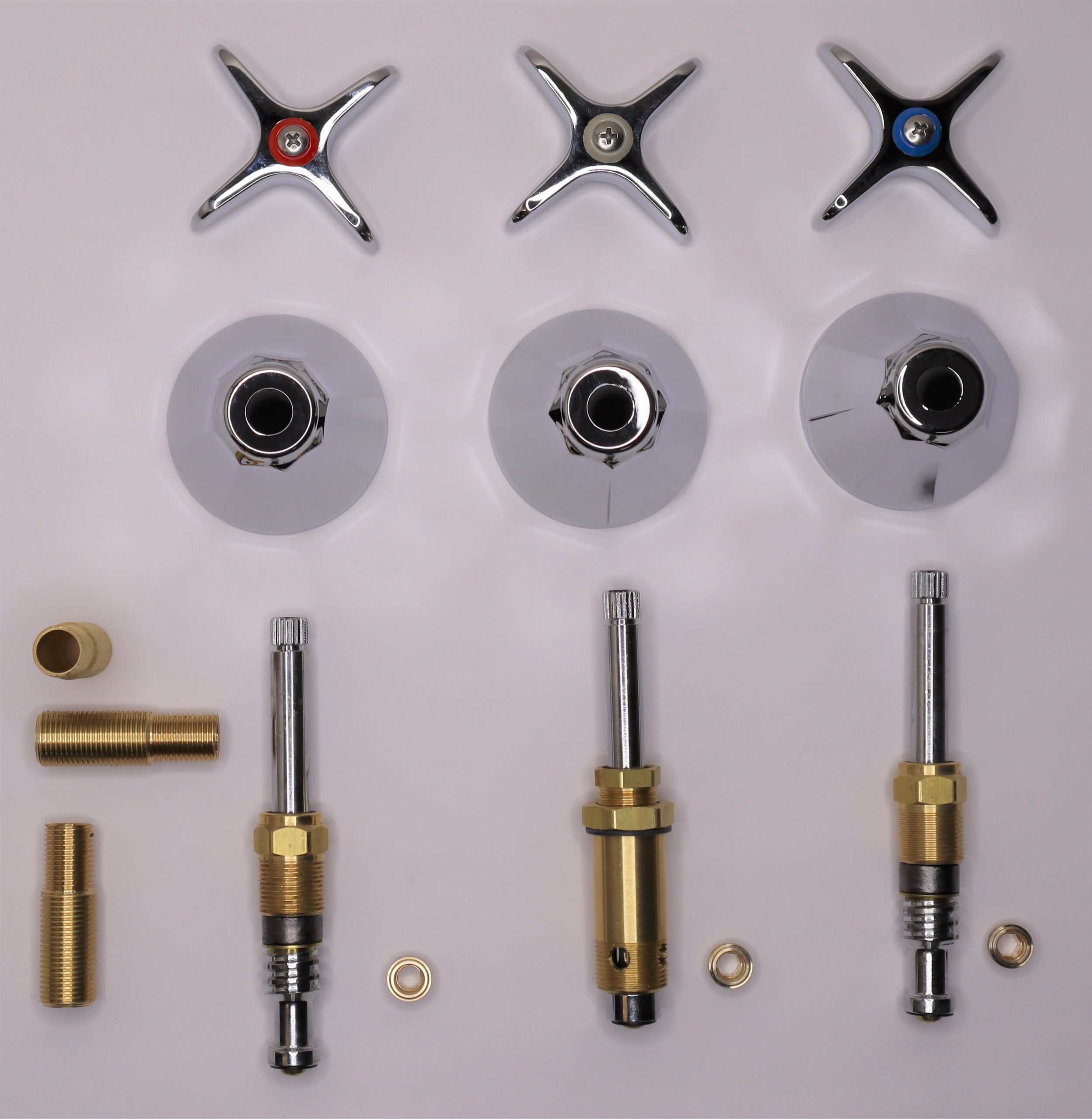 Chrome Plated 3 Handle Rebuild Kit for Speakman Kent Tub & Shower Faucet Noel's Plumbing Supply