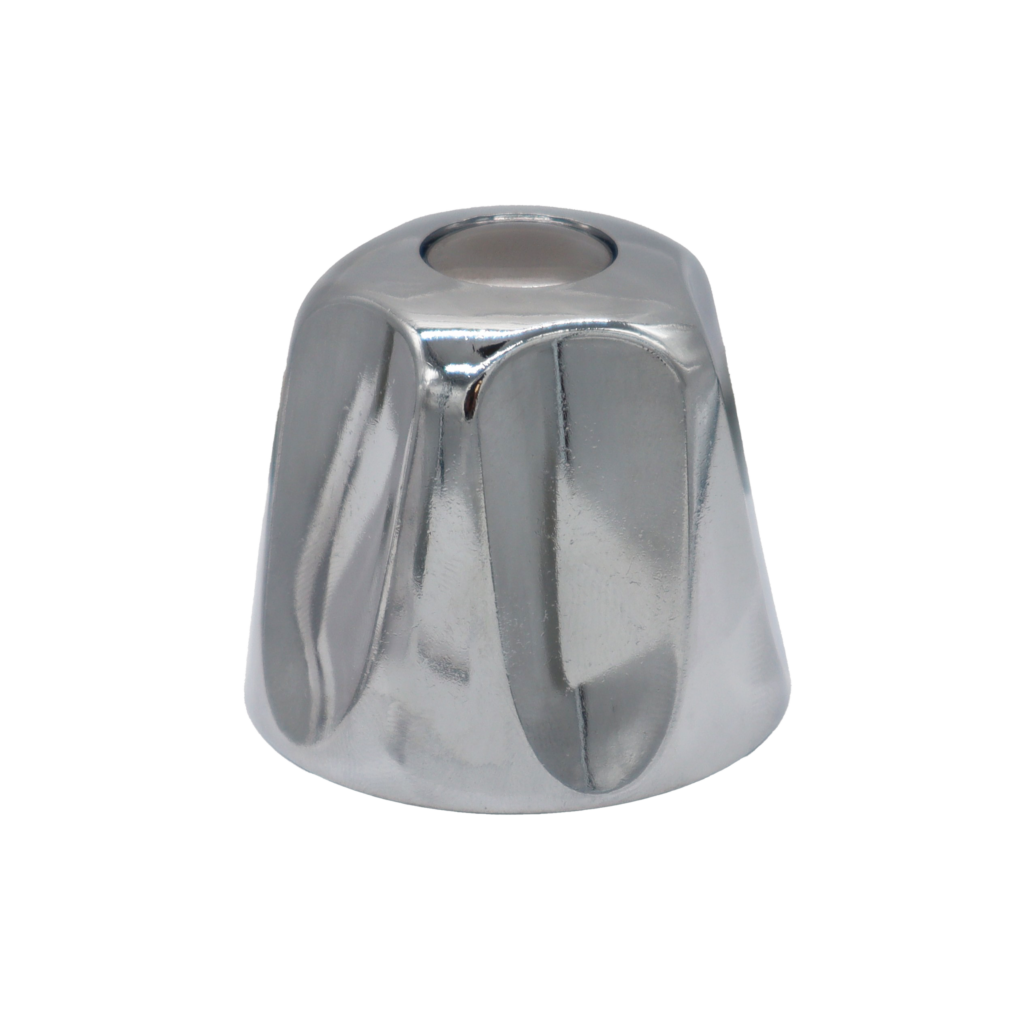 Polished chrome knob handle with stainless screw.