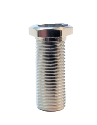 Polished chrome threaded escutcheon holder.