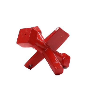 Bright red cast iron tool.