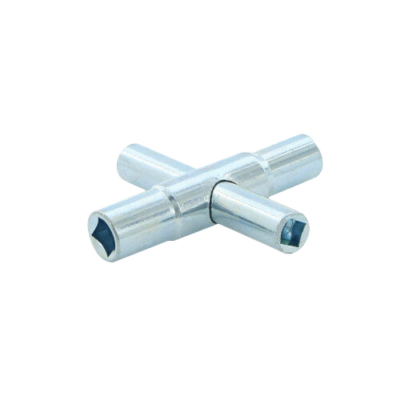 Polished chrome 4 way water key.