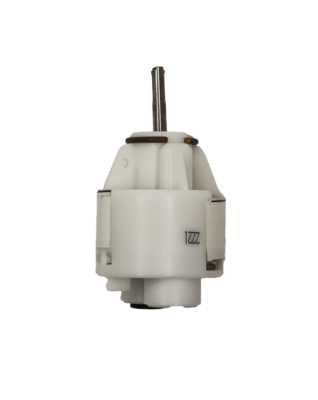 White plastic cartridge with metal handle connection with black rubber o-rings.