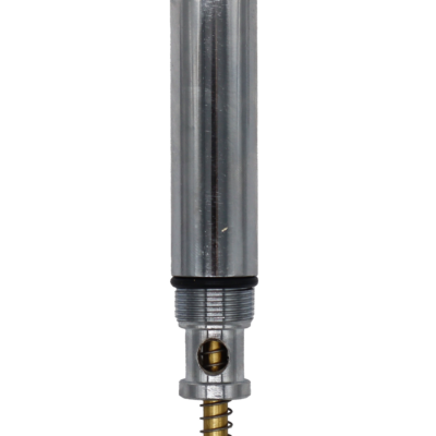 Polished chrome body brass stem black rubber o-ring stainless sprting black rubber washer with a brass screw.