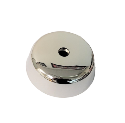 Polished chrome escutcheon with female threaded end.