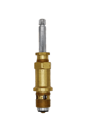 Bright brass body with polished chrome stem black rubber washer and brass screw.