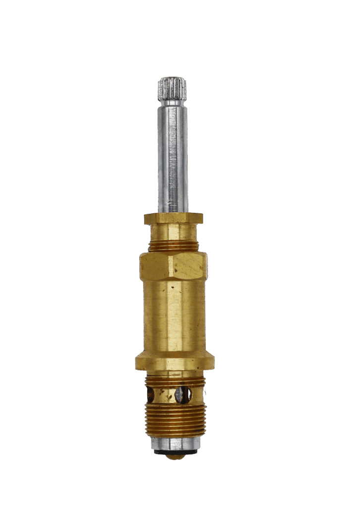Bright brass body with polished chrome stem black rubber washer and brass screw.