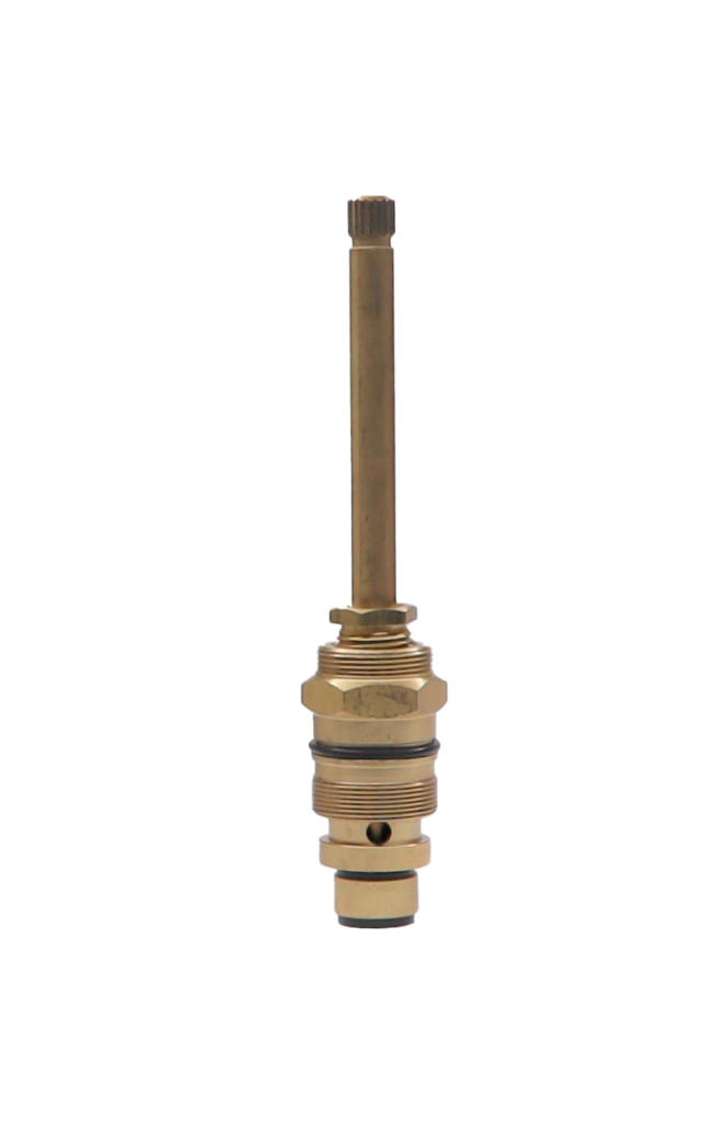 Brass diverter stem for Milwaukee Sears and Universal Rundle faucets. Bright brass body with black o-ring and black washer for proper seal on the bottom.