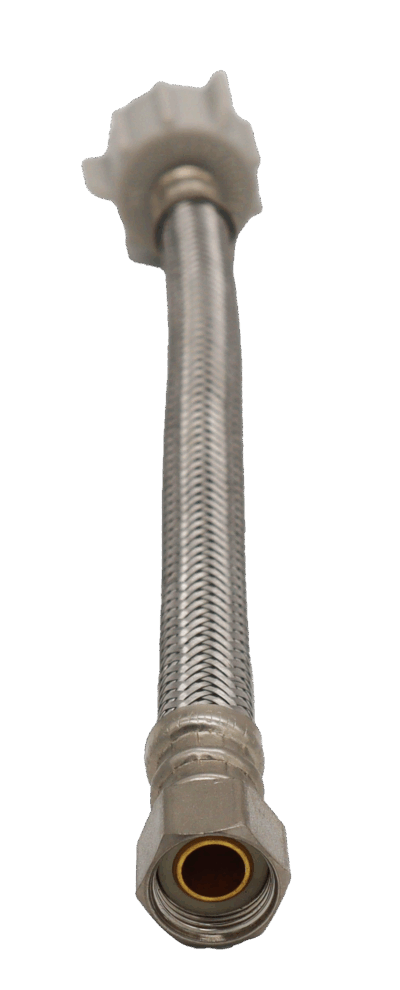 3/8" Compression x 7/8" Brass Ball Cock X 9" Stainless Steel Braided Toilet Supply Line - Image 3