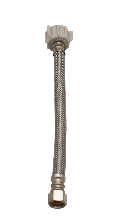 3/8" Compression x 7/8" Brass Ball Cock X 9" Stainless Steel Braided Toilet Supply Line