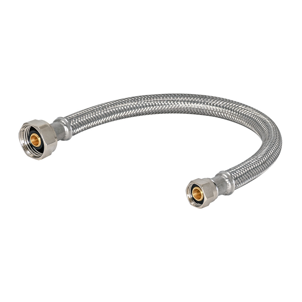 3/8 Compression x 1/2 FIP x 20 Stainless Steel Braided Supply Line -  Noel's Plumbing Supply