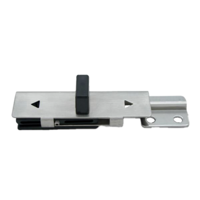 Stainless steel with thumb lever.