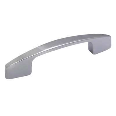 Polished chrome door pull.
