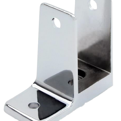 Polished chrome wall bracket with 4 screw holes.