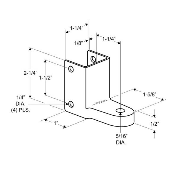 Toilet Partition Door 3290 Bottom Hinge Bracket - Image 2