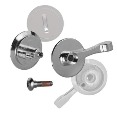 Polished chrome know set with stainless screw.