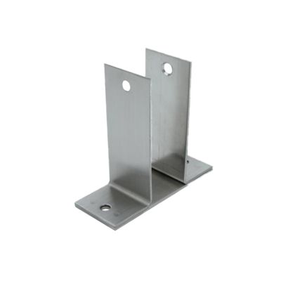 Polished chrome wall bracket with screw holes.