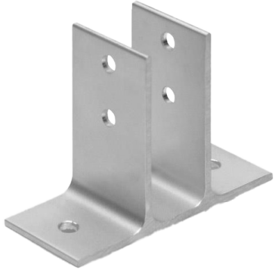 Aluminun brcket with 6 holes.