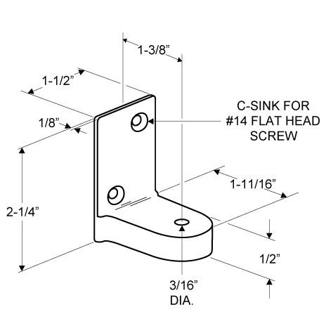 Toilet Partition Door 3470 Flat Bottom Hinge Bracket for General Partitions - Image 2