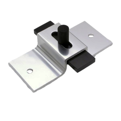 Aluminum slide latch with screw holes.