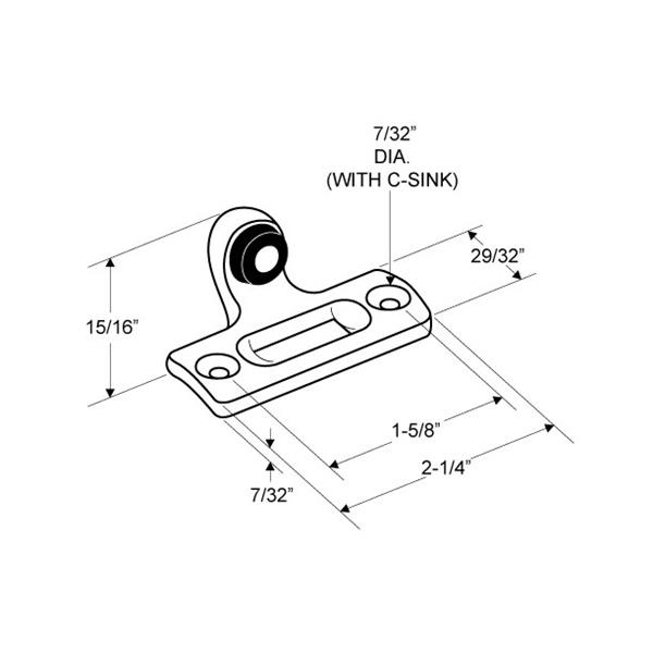 Toilet Partition Door 5550 Concealed Latch Strike & Keeper - Image 2