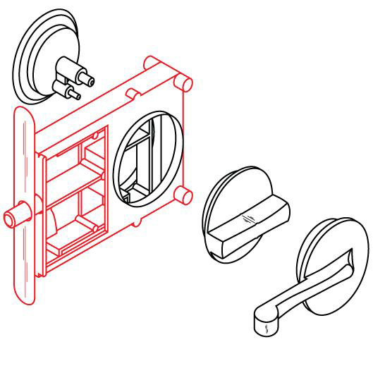 Toilet Partition Door 6140 Concealed Latch Door Knob Set - Image 2