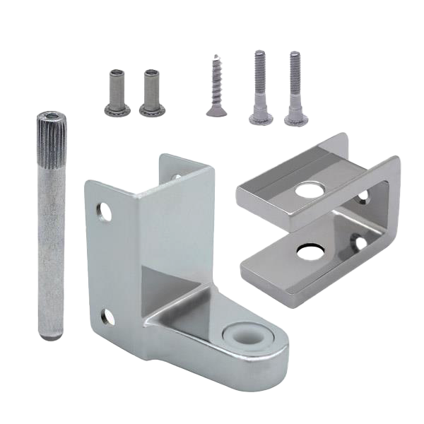 Polished chrome hinge pack with screws.