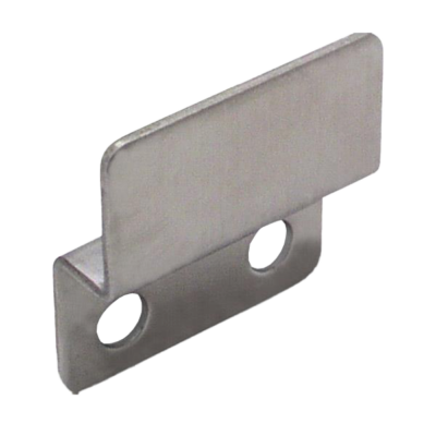 Stainless steel keeper with scree holes.