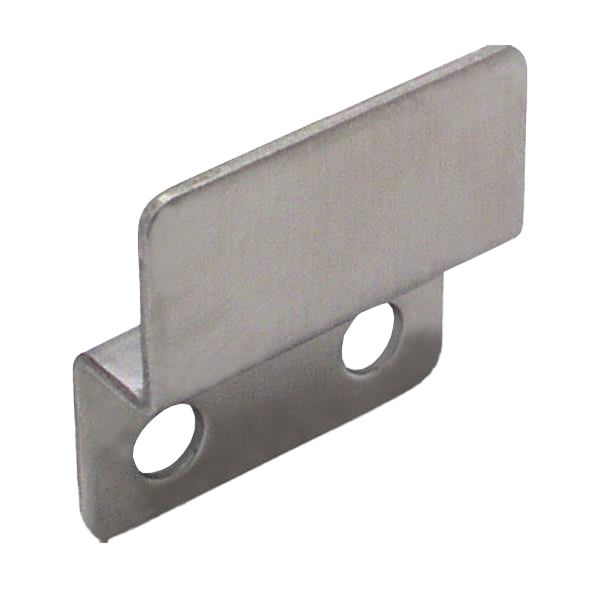 Stainless steel keeper with scree holes.