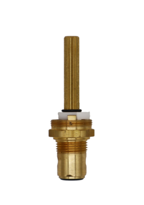 Brass cartridge with white plastic limit stop white ceramic discs black rubber o-ring and seal.