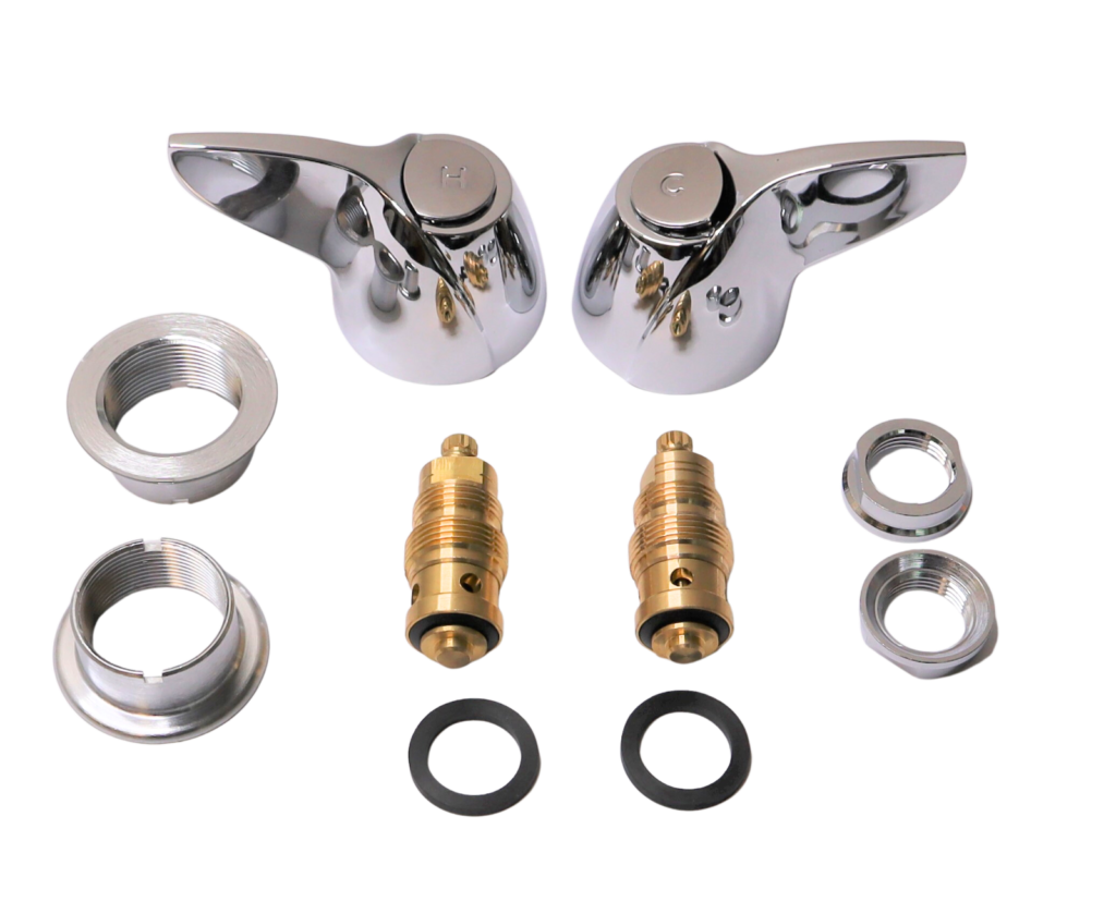 Chrome Plated 2 Handle Repair kit for Crane Dialese Faucet Noel's
