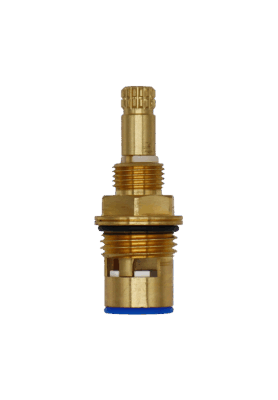 Bright brass stem with blue gasket on the bottom.
