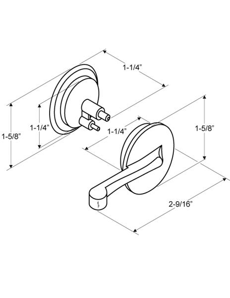 Toilet Partition Door 6150 Latch Knob Set - Image 2