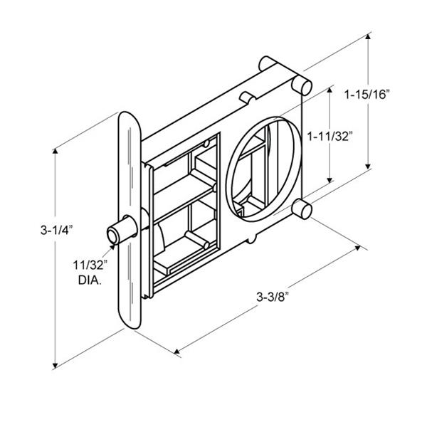 Toilet Partition Door 6606 Concealed Latch Housing for Metal Doors - Image 2
