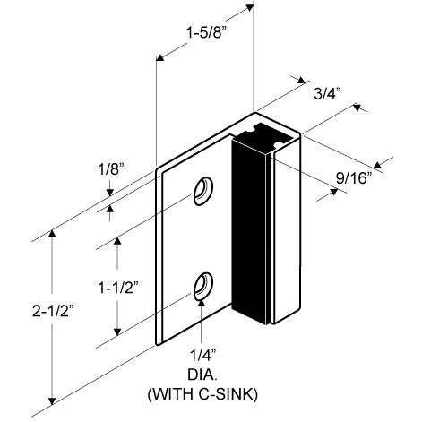 Toilet Partition Door 5260 Flat Strike & Keeper for Outswing Doors - Image 2