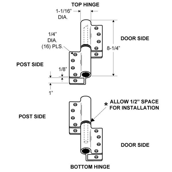 Aluminum Hinge Right Hand In Left Hand Out 7978 - Noel's