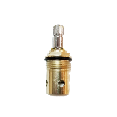 Bright brass body with polished chrome stem black oring white ceramic discs and white bottom seal.