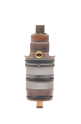 Plastic and stainless cartridge with black o-rings and copper stem.