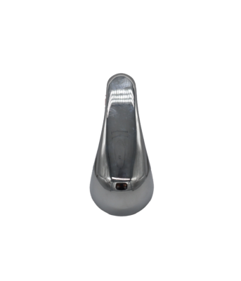 Bright polished chrome lever style shower handle.