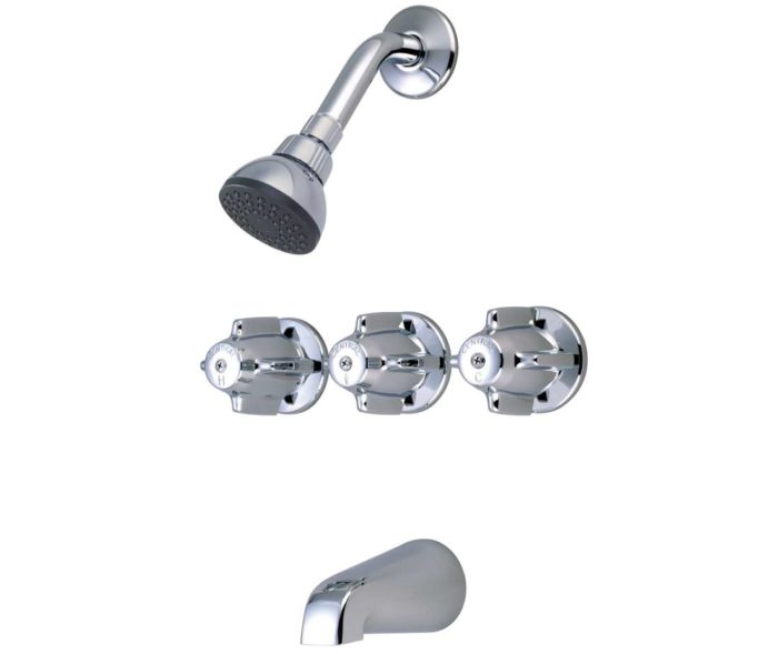Central Brass 0968 Chrome Plated 3 Handle Tub & Shower Faucet Noel's Plumbing Supply
