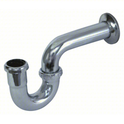 Polished chrome plated brass tubing with flanger and nut.
