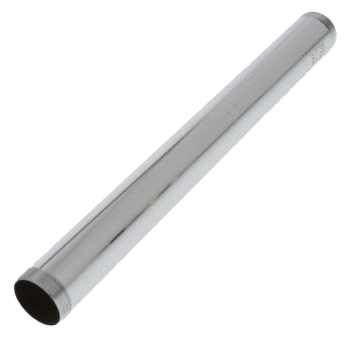 Polished chrome brass with male threads on both ends.