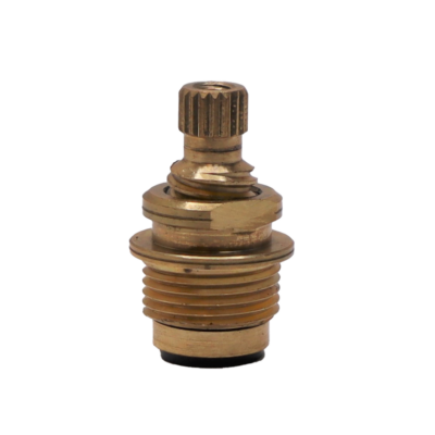 Brass stem with black rubber washer and brass screw.
