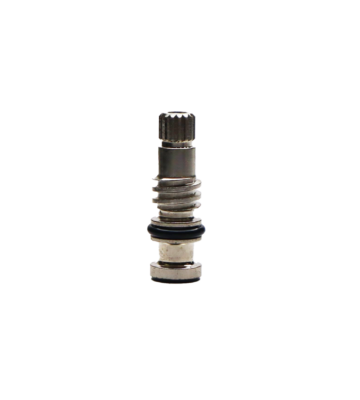 Polished chrome stem with black oring and black bottom washer.